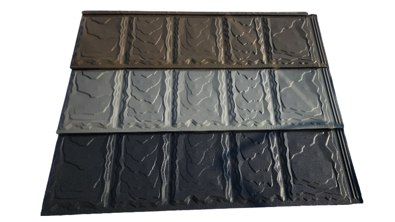 Les trois couleurs texturées ÉCONORDIK : Brun Canyon, Gris Granit et Noir Onyx